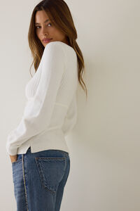 Corinna Square-Neck Babydoll Sweater Detail 3 - Altar'd State