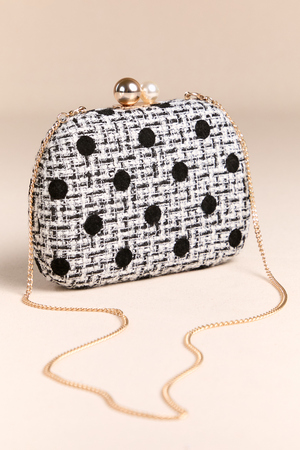Jennie Polka Dot Tweed Clutch - Altar'd State - 