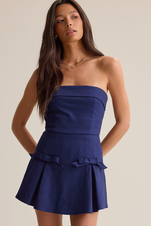 Kailynn Strapless Bow Romper - Altar'd State