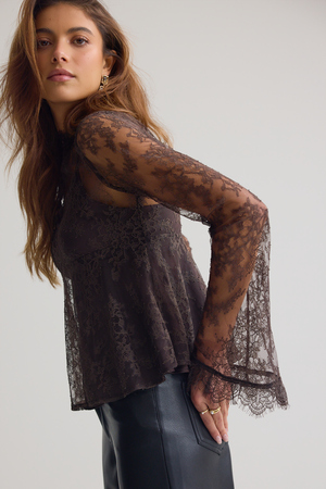 Maile Lace Flare Top - Altar'd State - 
