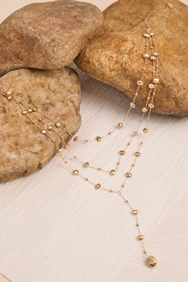 Gold Nugget Layered Necklace - Altar'd State
