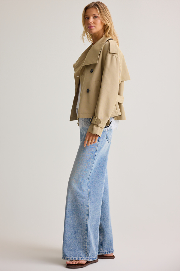 Elowen Cropped Trench Jacket Detail 5 - Altar'd State
