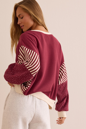 Contrast Patchwork Long Sleeve - Altar'd State - 