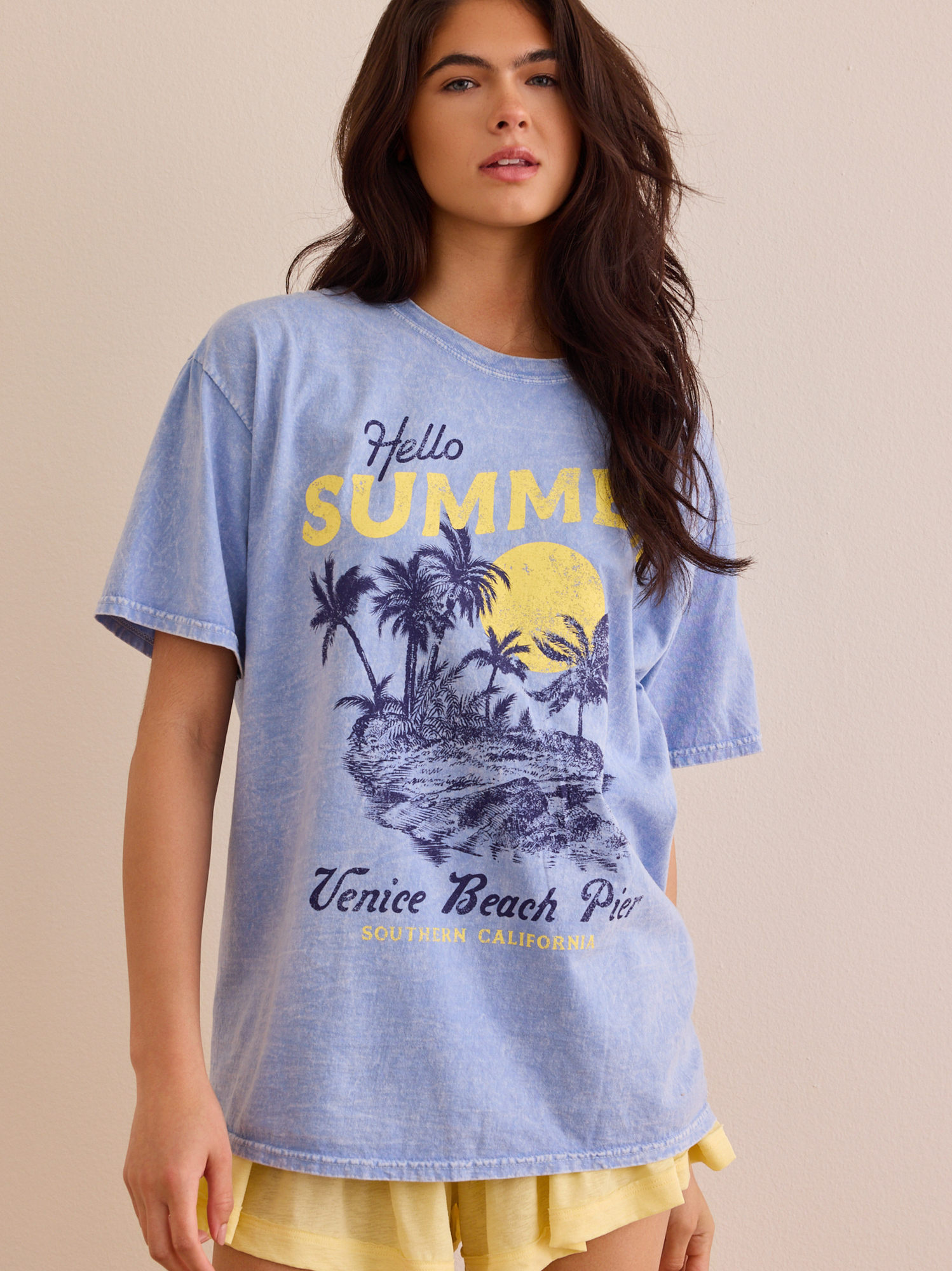 Hello Summer Oversize Tee in Blue | AS Revival