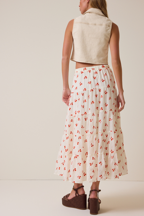 Jackie Embroidered Midi Skirt Detail 4 - Altar'd State