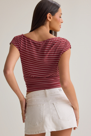 Ainsley Asymmetrical Striped Top - Altar'd State - 