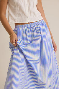 Sloane Stripe Midi Skirt Detail 3 - Altar'd State