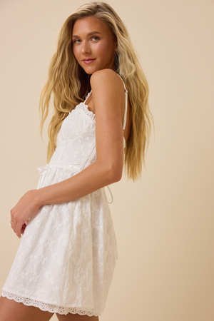 Olive Embroidered Mini Dress - Altar'd State