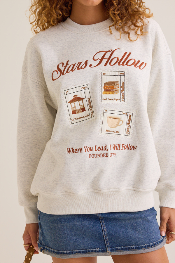 Stars Hollow Postcard Crew Sweatshirt Detail 3 - Altar'd State
