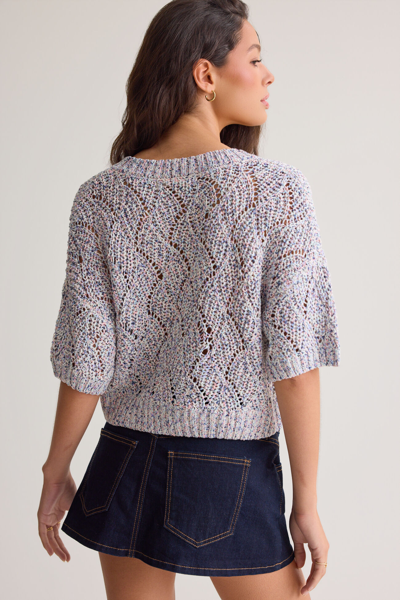 Genevieve Pointelle Button Up Cardigan