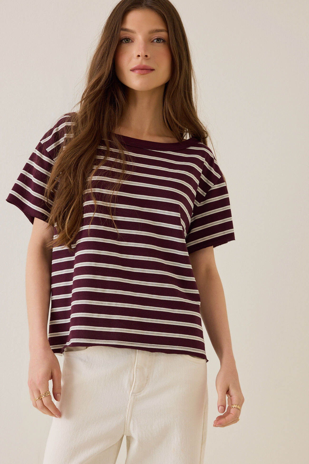 Tammy Stripe Boatneck Tee