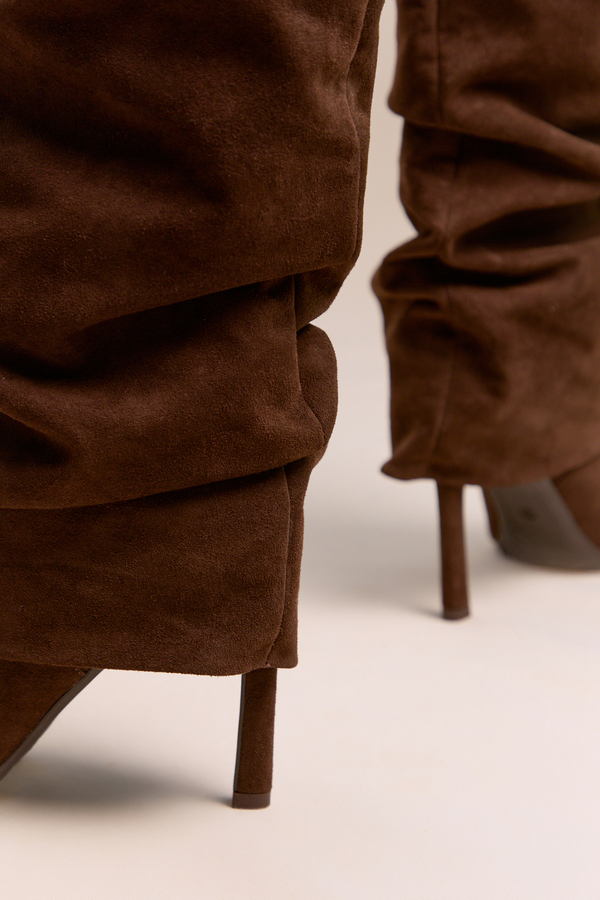 Avery Foldover Suede Stiletto Boots Detail 5 - Altar'd State
