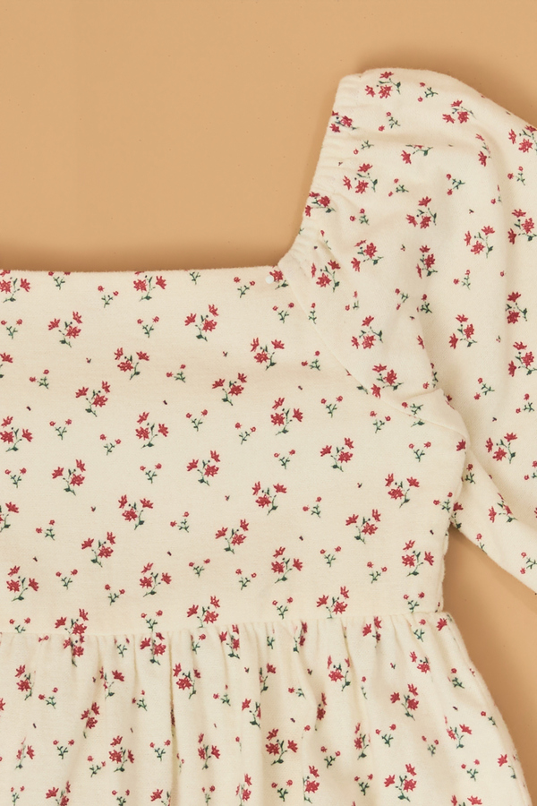 Ella Velvet Trim Floral Bubble Detail 2 - Altar'd State