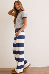 Supersoft Rugby Striped Wide Leg Pant Detail 4 - Altar'd State