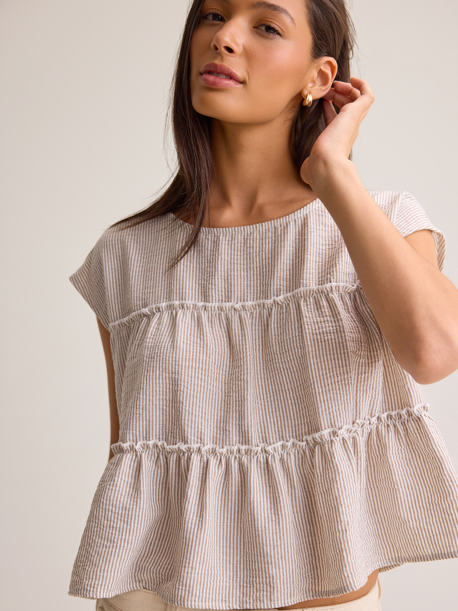 Tilleigh Babydoll Top in Ivory & Natural | Altar'd State