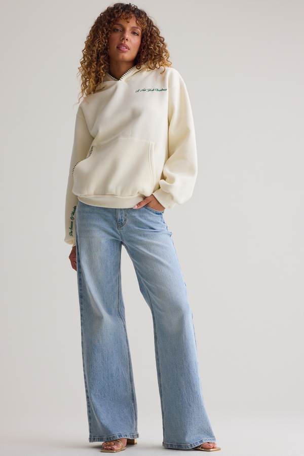 New York Christmas Embroidered Hoodie Detail 2 - Altar'd State