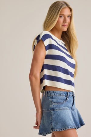 Ruth Striped Boat Neck Top - Altar'd State