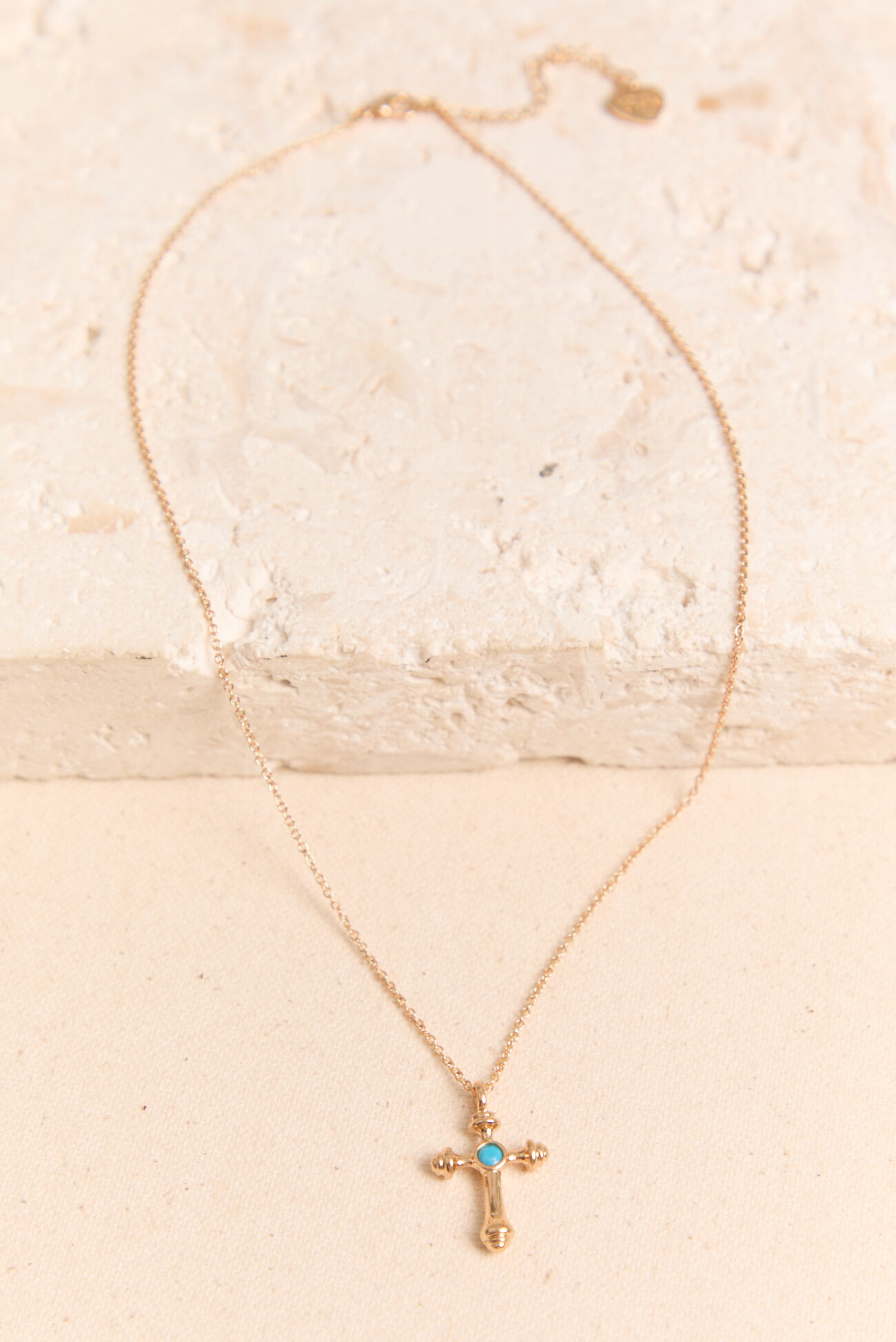 Coastal Rope Turquoise Cross Necklace