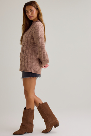 Noel Oversized Cable Knit Sweater - Altar'd State