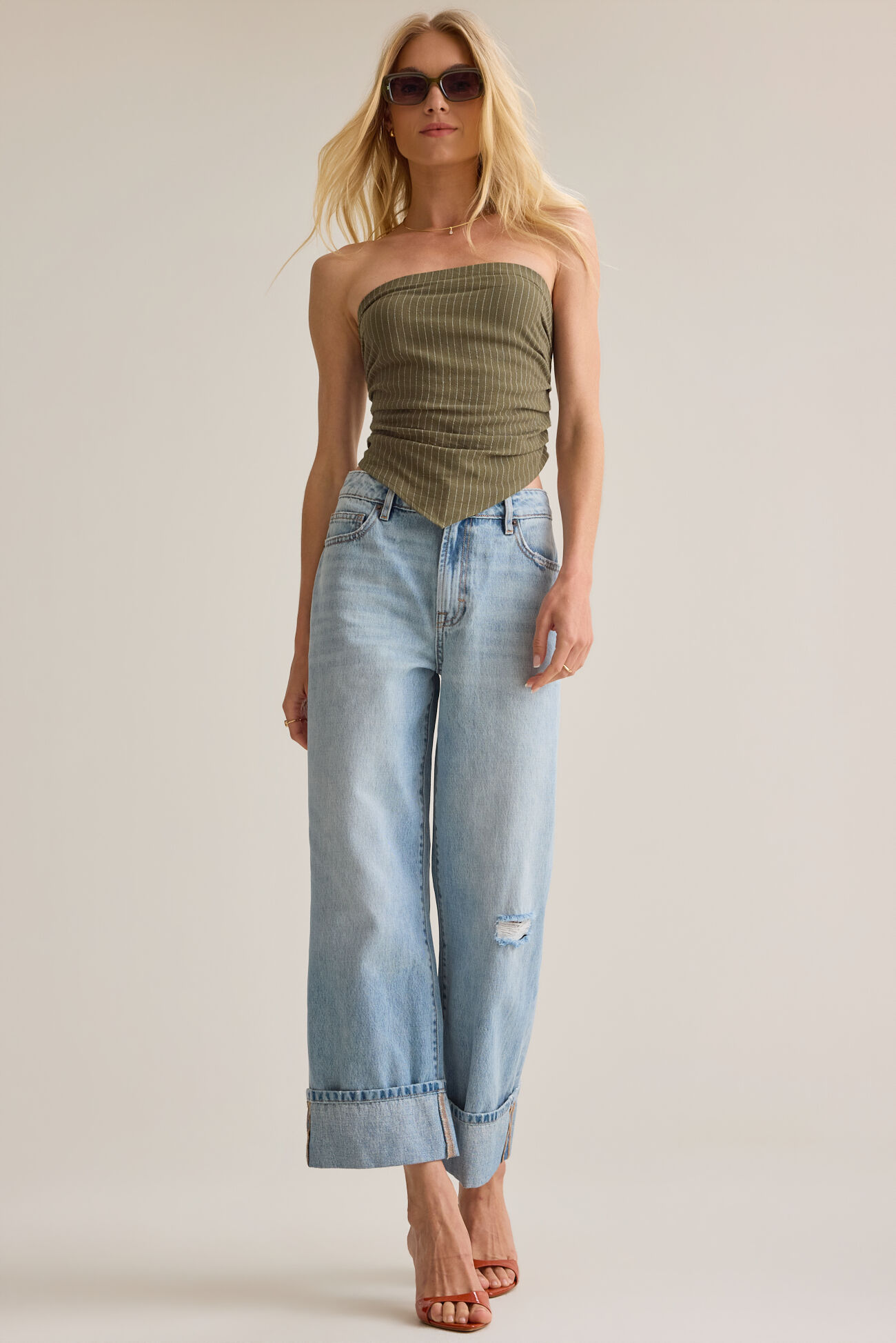 Augusta High Rise Roll Cuff Jeans