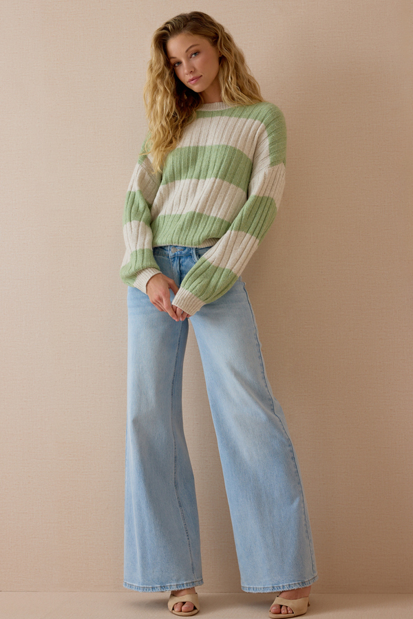Vivi Rib Stripe Sweater Detail 2 - Altar'd State