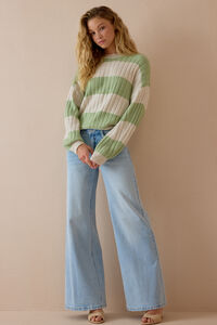 Vivi Rib Stripe Sweater Detail 2 - Altar'd State