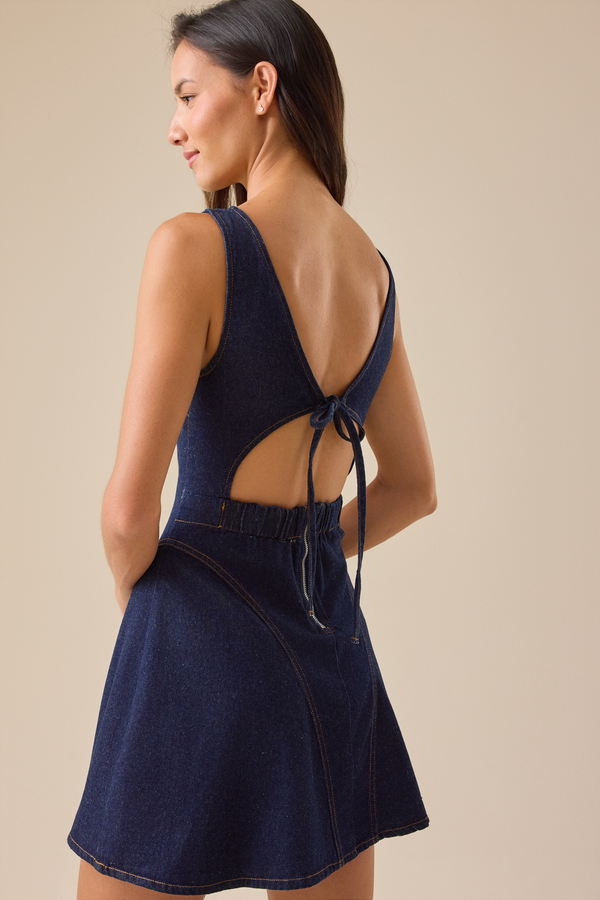 white christmas dresses Studded Rodeo Denim Mini Dress