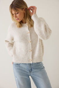 Calla Ribbed Pearl-Button Oversized Cardigan Detail 3 - Altar'd State