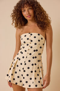 Strya Polka Dot Strapless Romper Detail 3 - Altar'd State