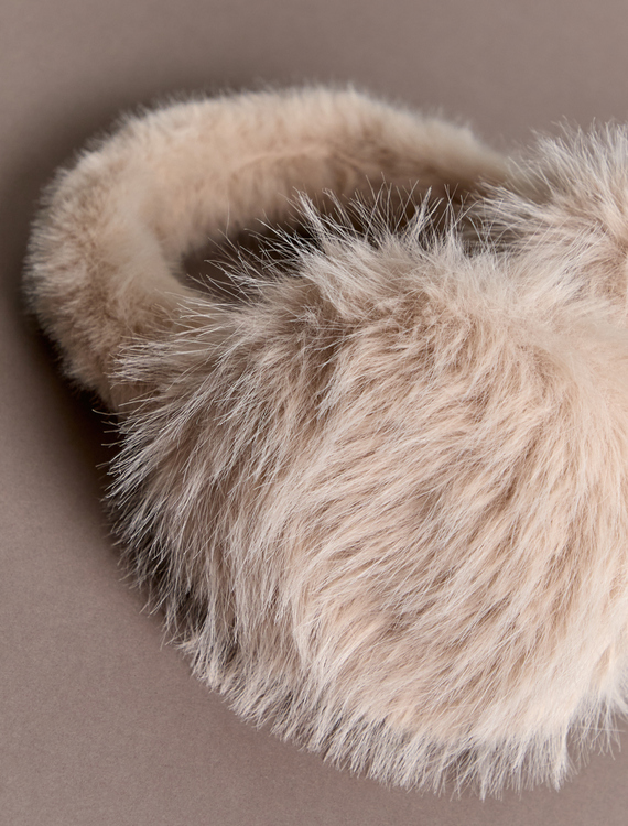 Chantilly Fur Ear Muffs Detail 2 - Altar'd State