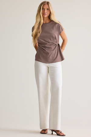 Mason Striped Cinched Waist Shirt - Altar'd State - 
