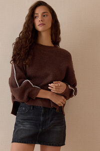Lenora Contrast Stich Sweater Detail 2 - Altar'd State