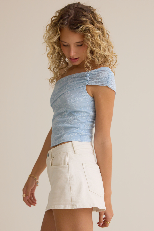 Amoura Lace One Shoulder Tank Detail 5 - Altar'd State