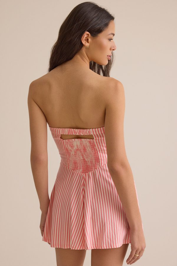 Carlie Strapless Stripe Romper Detail 6 - Altar'd State