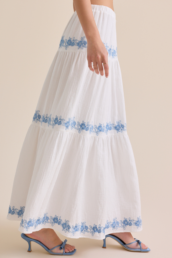 Addy Embroidered Maxi Skirt Detail 4 - Altar'd State