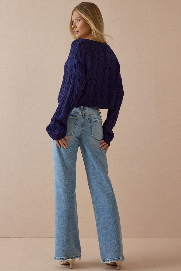Stormie Textured Henley Sweater Detail 6 - Altar'd State