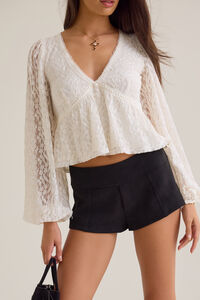 Cindy Low-Rise Suede Shorts Detail 4 - Altar'd State