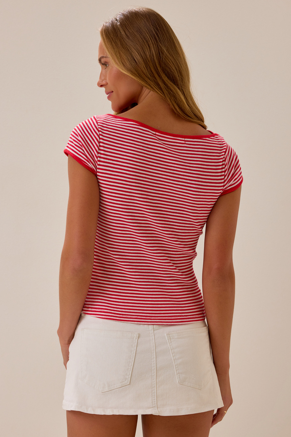 Brexley Outseam Stripe Tee Detail 5 - Altar'd State