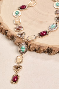 Multicolor Stone Link Y Necklace Detail 3 - Altar'd State