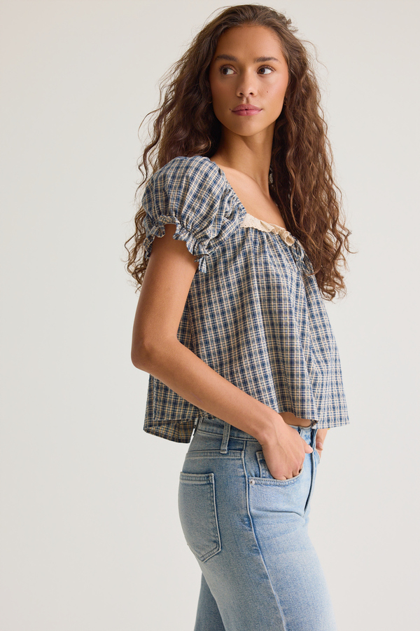Abbi Gingham Babydoll Top Detail 3 - Altar'd State