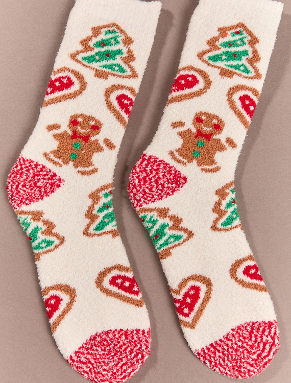 Gingerbread Fuzzy Socks Detail 1 - Altar'd State