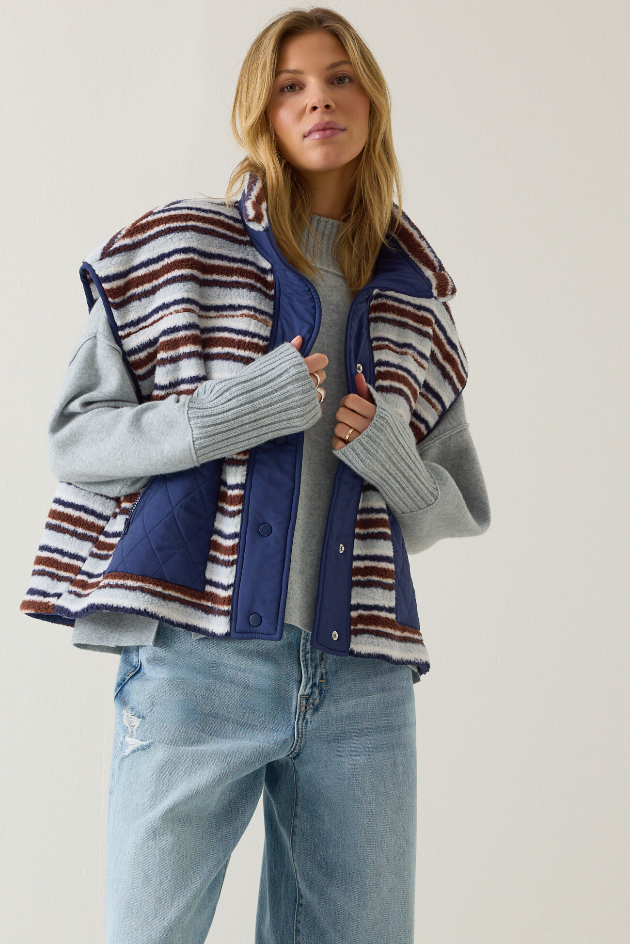Marlow Stripe Sherpa Vest