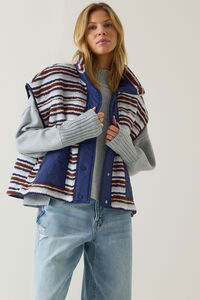 Marlow Stripe Sherpa Vest - Altar'd State