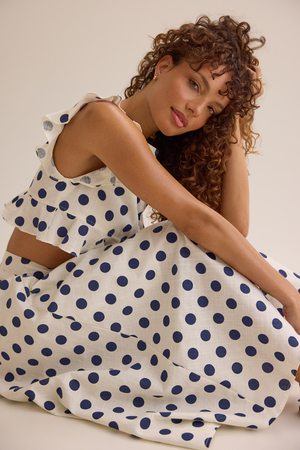 Billie Polka Dot Linen Top - Altar'd State - 