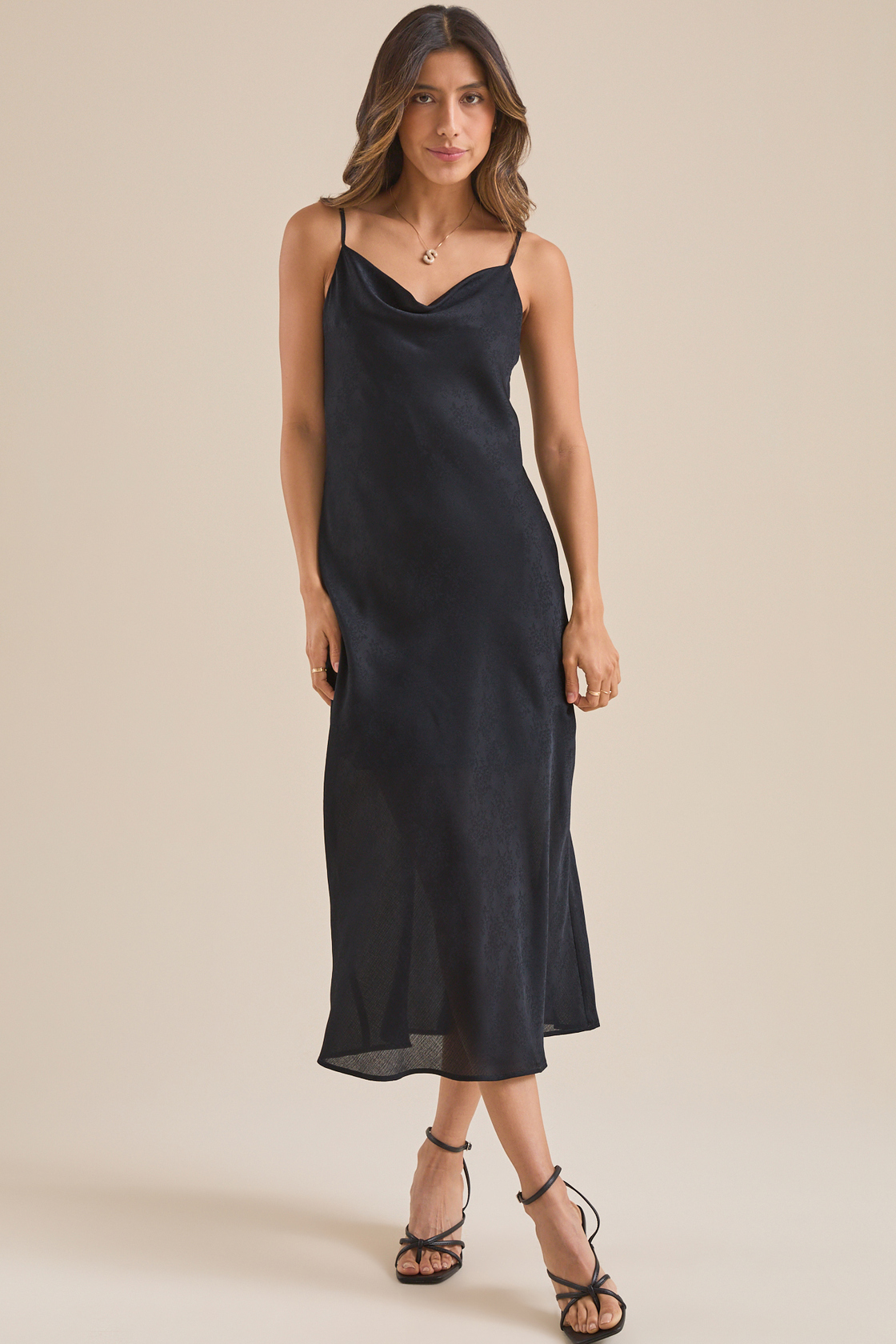 Evelyn | Women’s Classic Satin Midi Dress
