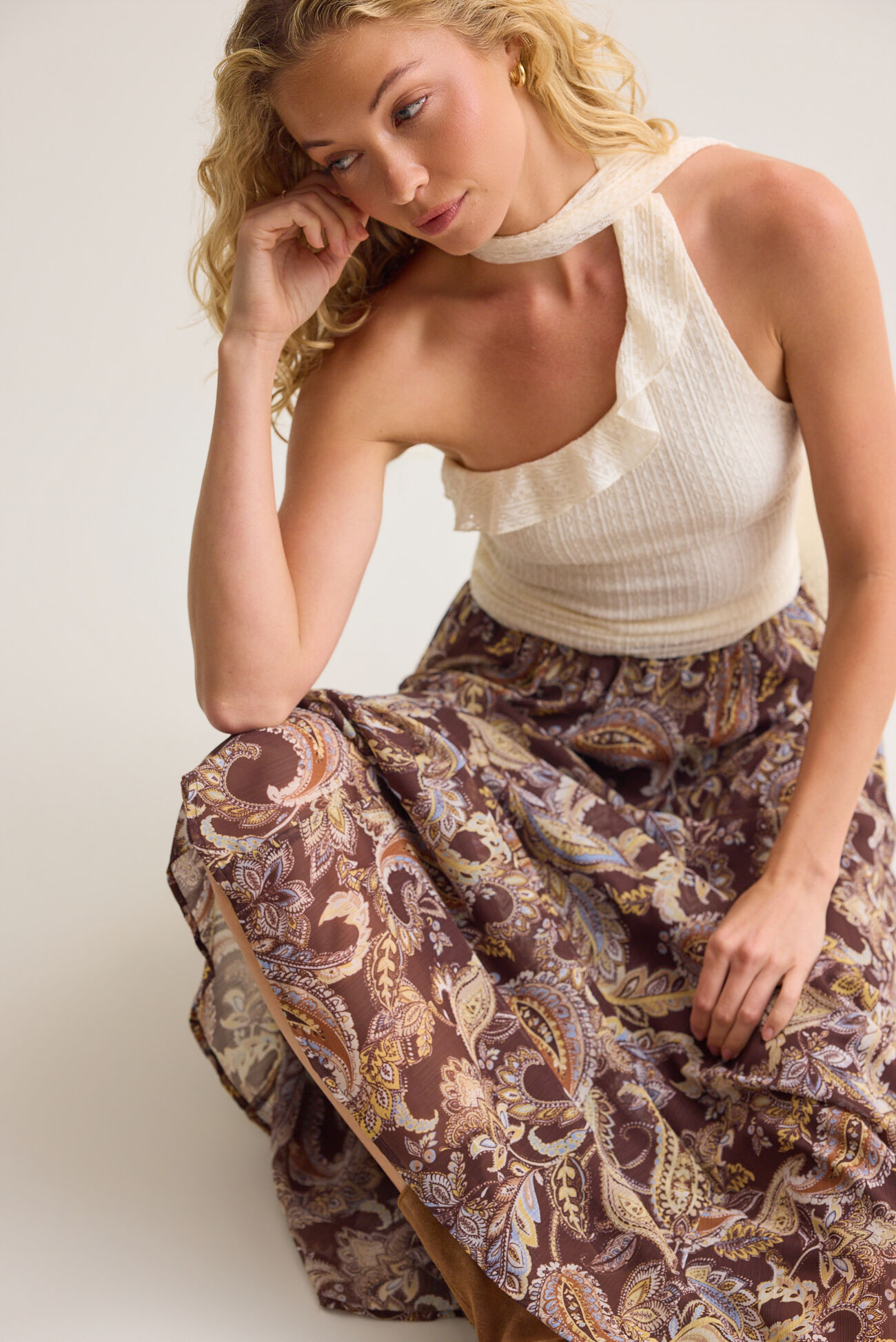 Janet Paisley Midi Skirt
