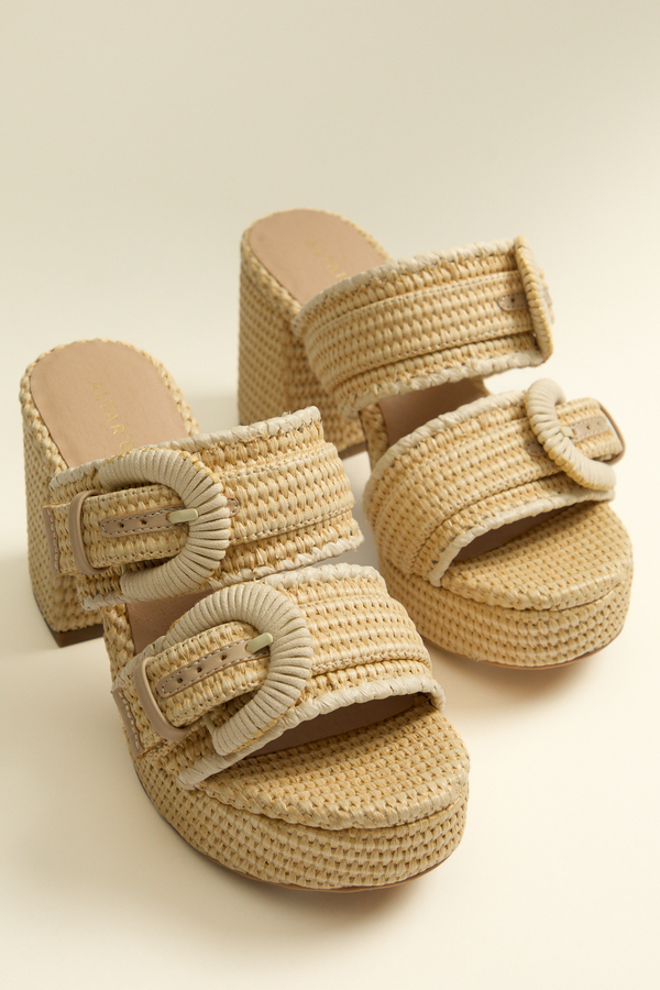 Danila Platform Raffia Heels Detail 2 - Altar'd State