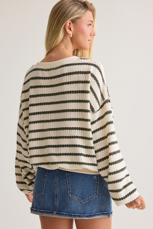 Brooke Textured Striped Top Detail 5 - Altar'd State
