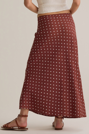 Elodie Polka Dot Linen Maxi Skirt - Altar'd State - 