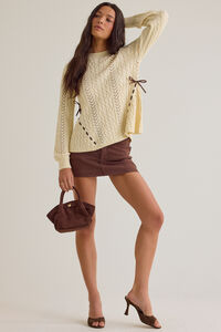 Christi Bow Knit Sweater Detail 2 - Altar'd State